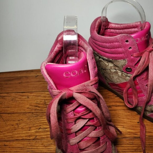 Coach Y2K Signature Logo Alara Wedge Sneakers - Picture 11 of 14